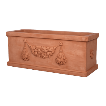 Großer, massiver Blumenkasten aus original Impruneta-Terracotta